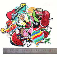 32pcs Iron On Patches For Clothing Jackets Sew On Appliques Patch Iron On Decals