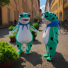 Funny Frog Inflatable Costume Set Halloween Toad Suit