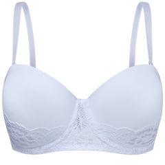  Contrast Lace Molded Cup Bralette With Removable Straps