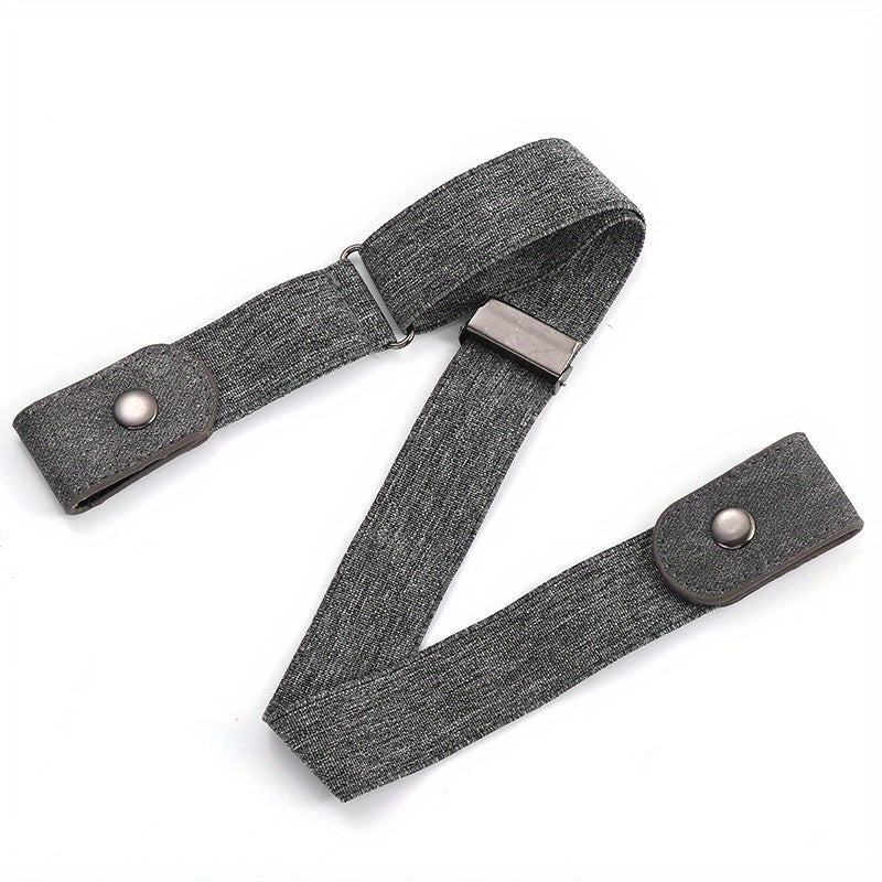 Men's No Buckle Elastic Waist Belt Casual Adjustable Elastic Buckle Belt