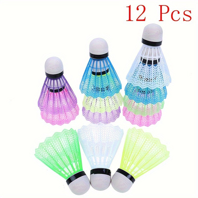 12pcs Colorful Badminton Shuttlecocks for Training Exercise