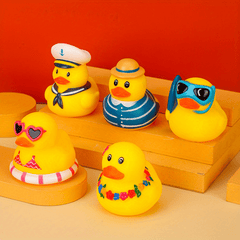 5Pcs Rubber Ducks Bath Toys Christmas Party Favors Perfect for Kids