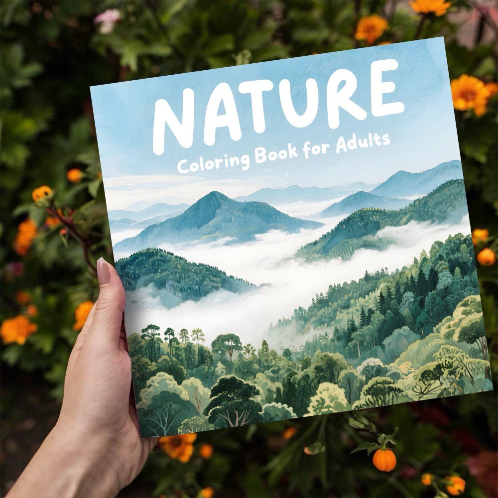 1pc 24 Page Natural Scenery Coloring Book for Adults - Relaxation Gift