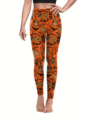 Halloween Print Leggings Women's Clothing
