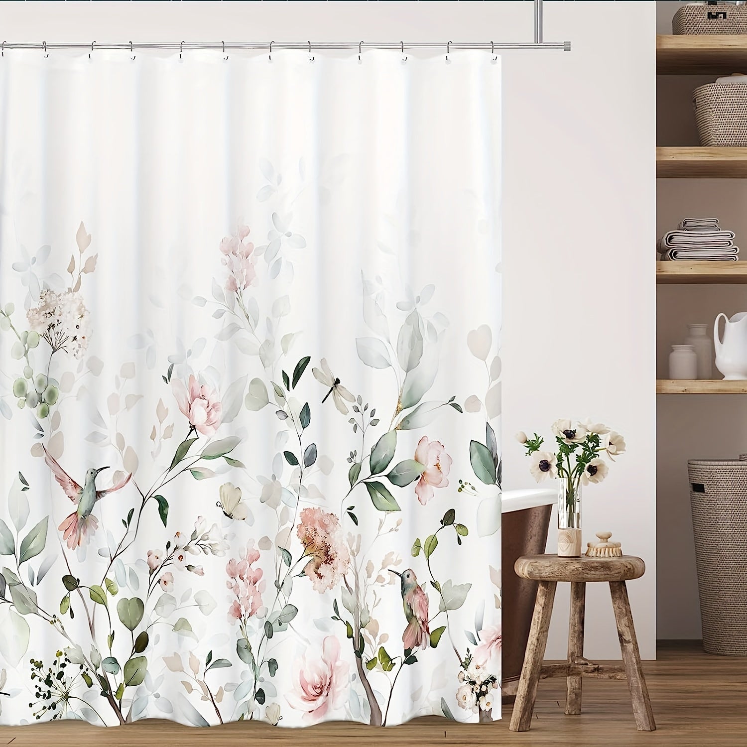 Wildflower Leaf Herbs Shower Curtain 71x71in