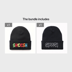 SHEESH Embroidery Cold Hat Warm Knitted Wool Hat For Men And Women