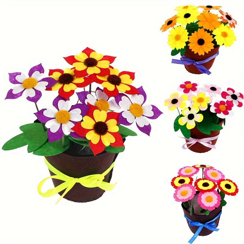 Kids DIY Flower Pot Kit Fabric Art Plant Toy