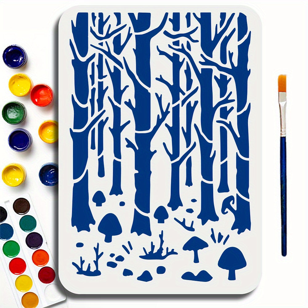 1pc PET Hollow Out Drawing Stencils with 1pc Brush 297x210mm