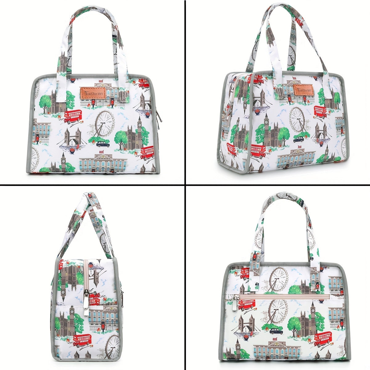 Floral Print Insulated Lunch Bag for Outdoor Picnics