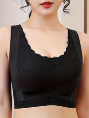 Lace Wireless Bra Criss Cross Back