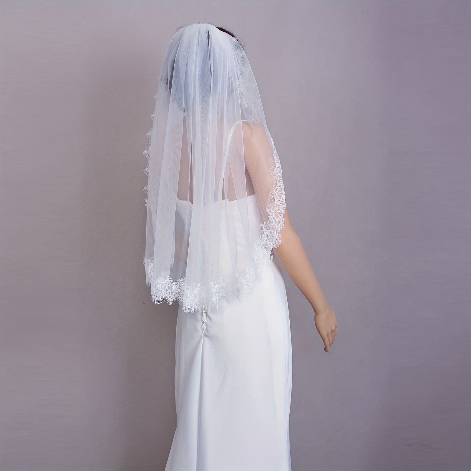 Floral Pattern 1m Bridal Veil Soft & Comfortable Wedding Veil for Women