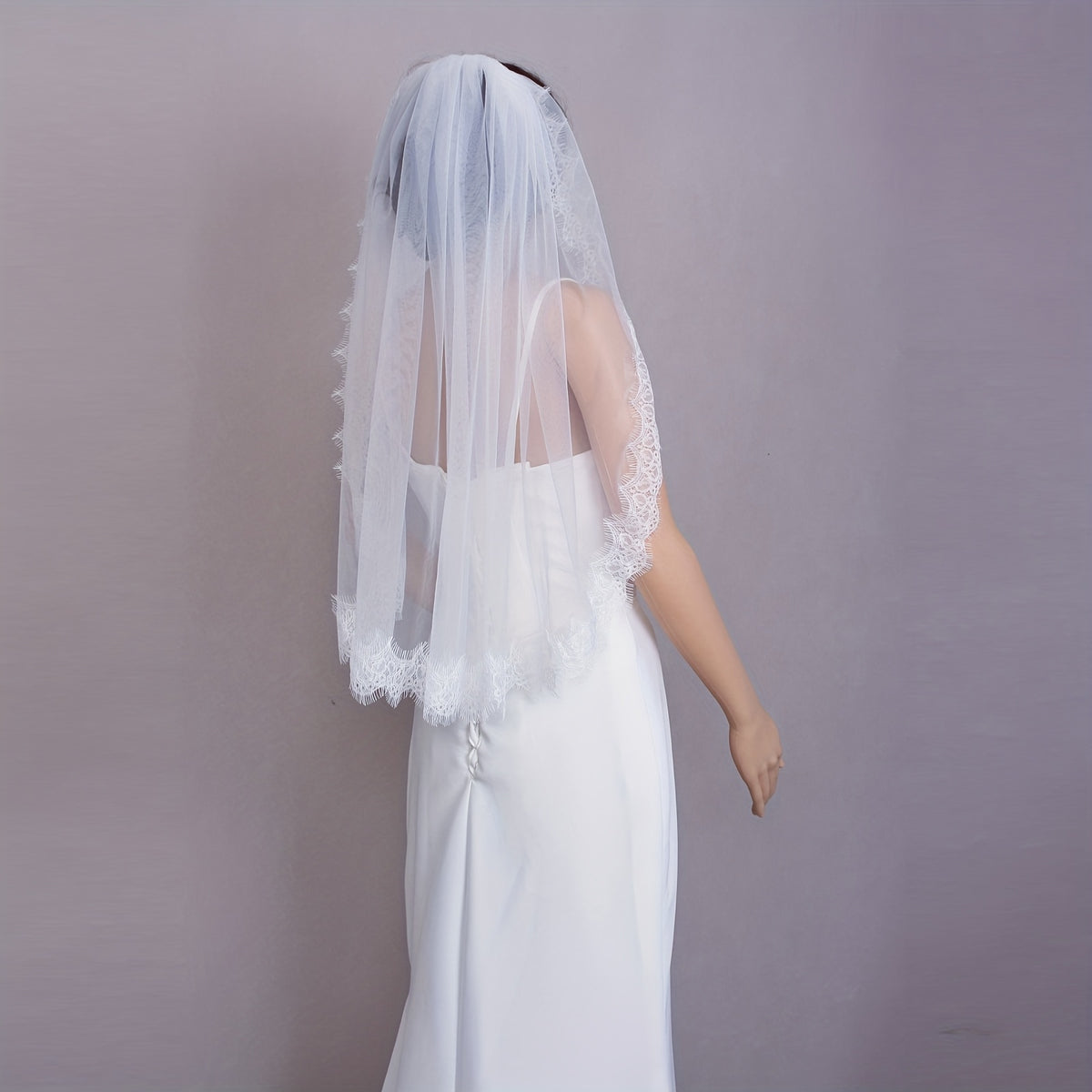 Floral Pattern 1m Bridal Veil Soft & Comfortable Wedding Veil for Women