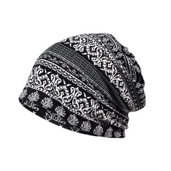 Paisley Print Double Layer Cotton Beanie Cap