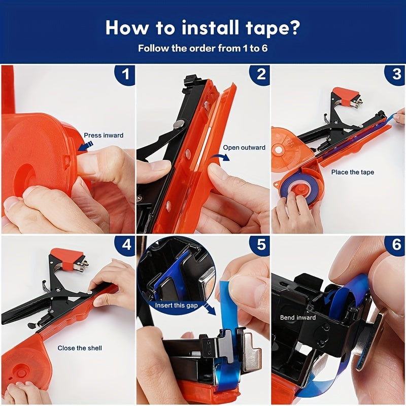 Gardening Plant Tying Machine Tape Tool for Tomatoes Peppers Cucumbers