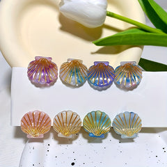 4pcs Sea Shell Shape Acetate Hair Claw Mini Shark Claw Hair Accessories