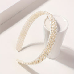 Faux Pearl Headband Wide Bridal Headdress Hair Band Wedding Party