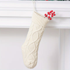 2 Pack 45 72 Cm Cable Knitted Large Size Christmas Stockings & Decorations