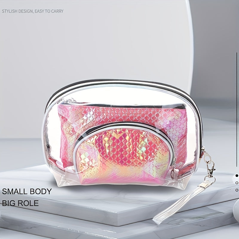Women's Travel Cosmetic Bag Zipper Handbag Storage Pouch for Business Trip