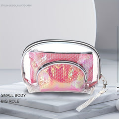 Women's Travel Cosmetic Bag Zipper Handbag Storage Pouch for Business Trip