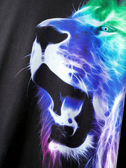 Boys 2pcs T shirt & Shorts Set 3D Lion Print Casual Outfits Kids Clothes