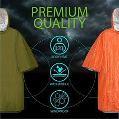 3 in 1 Raincoat Waterproof Poncho Hooded Sun Protection