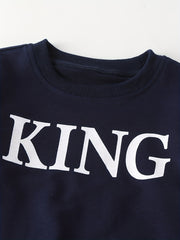 2pcs Boys Teen KING Pullover & Pants Set For Spring