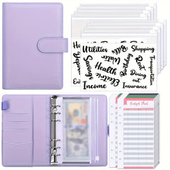 23pcs Budget Planner Binder Zipper Envelopes Macaron Cover Money Organizer