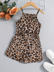 Girls' Leopard Graphic Cami Romper Jumpsuit