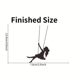 Cartoon Girl Switch Sticker Swing Pattern Wall Decal