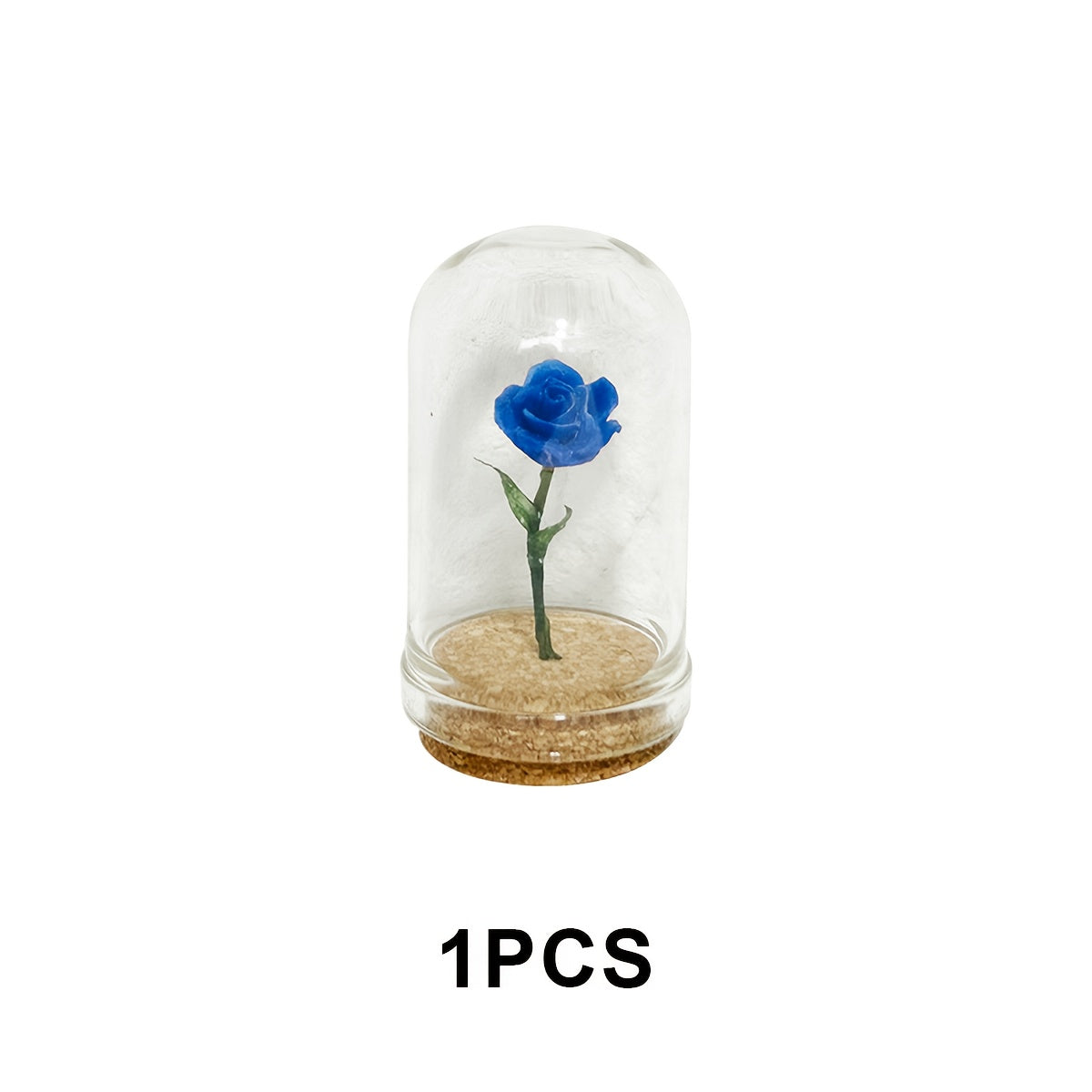 1pc Rose in Glass Dome Decorative Flower Collectible Ornament