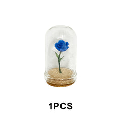 1pc Rose in Glass Dome Decorative Flower Collectible Ornament