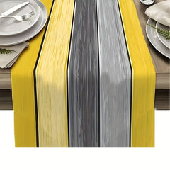 Farmhouse Linen Table Runner Rustic Barn Wood Ombre Kitchen Dining Decor