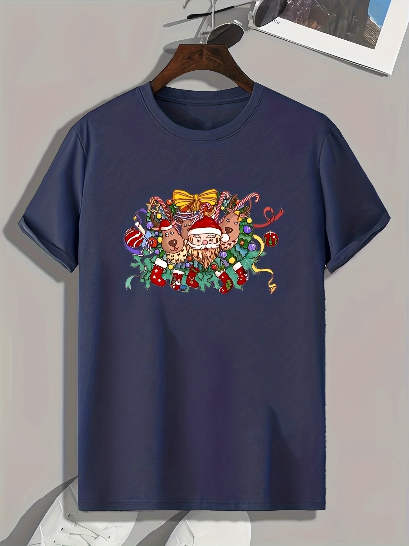 Christmas Element Print Men's Graphic T-shirt for Summer