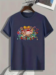 Christmas Element Print Men's Graphic T-shirt for Summer