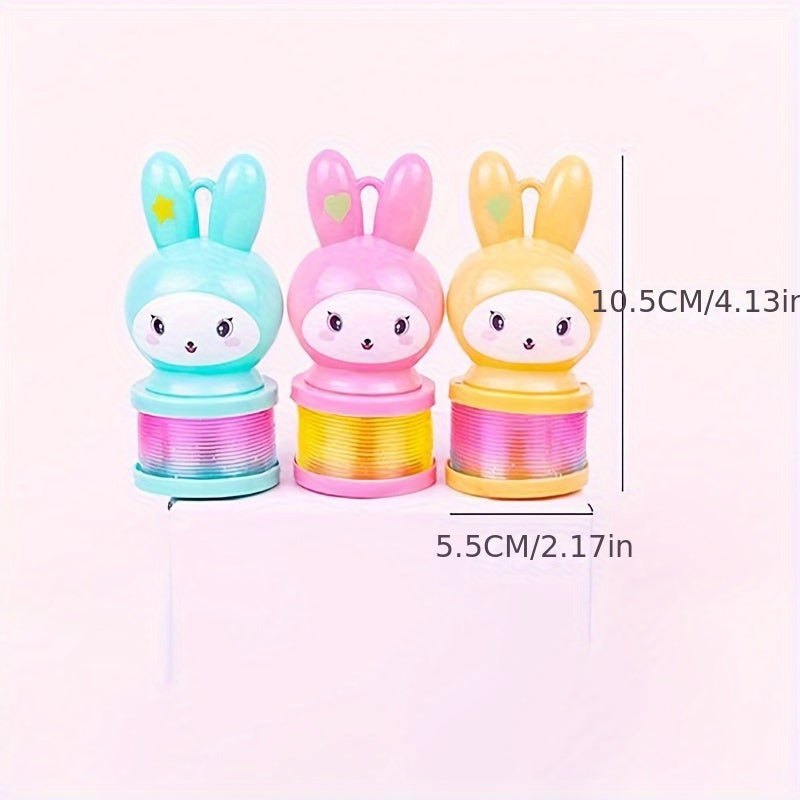 Cartoon Rabbit Glow Rainbow Ring Handheld Lantern Toy