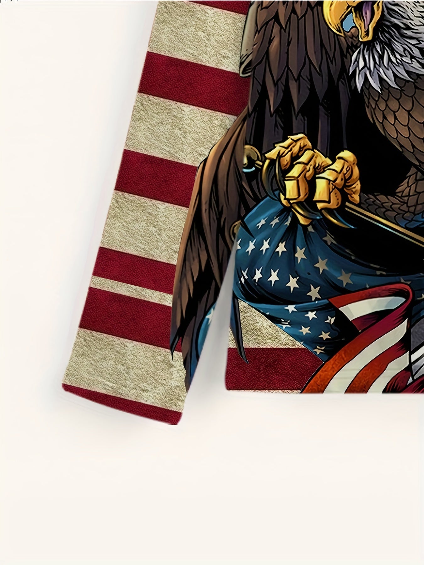 Eagle Print Men's Long Sleeve T-shirt for Autumn