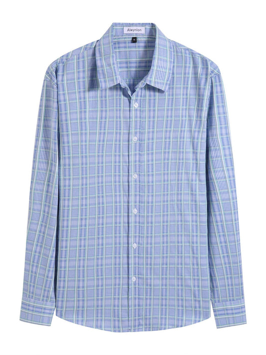 Plaid Print Men's Casual Button Up Long Sleeve Shirt
