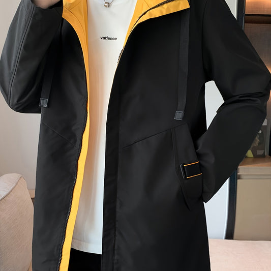 Men's Mid Length Casual Hooded Jacket