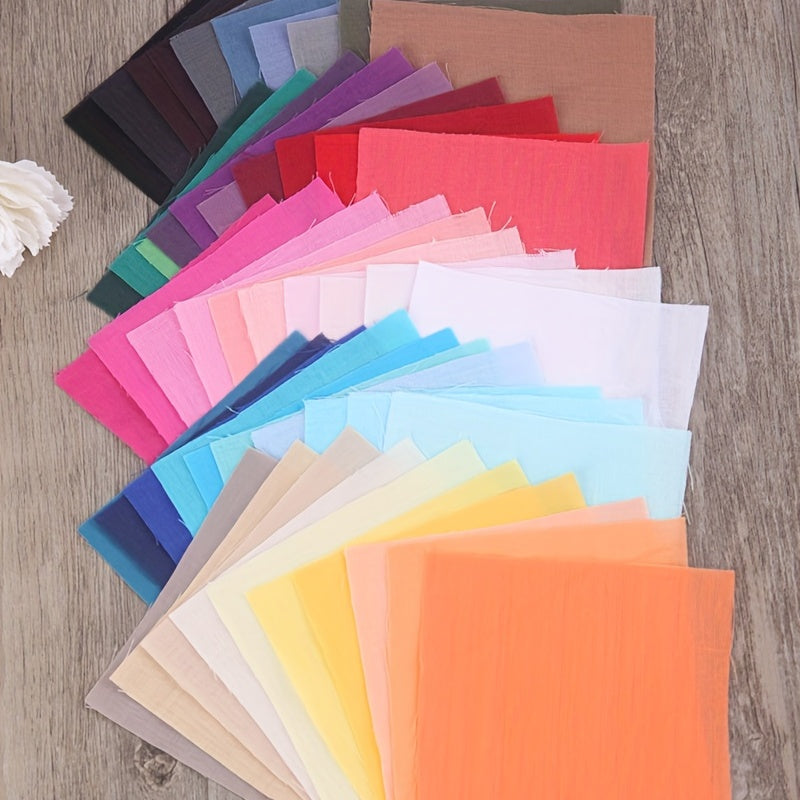 50pcs Colorful Twill Solid Fabric Precut for Patchwork