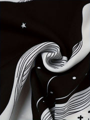  Colorblock Galaxy Print Long Sleeve Shirt
