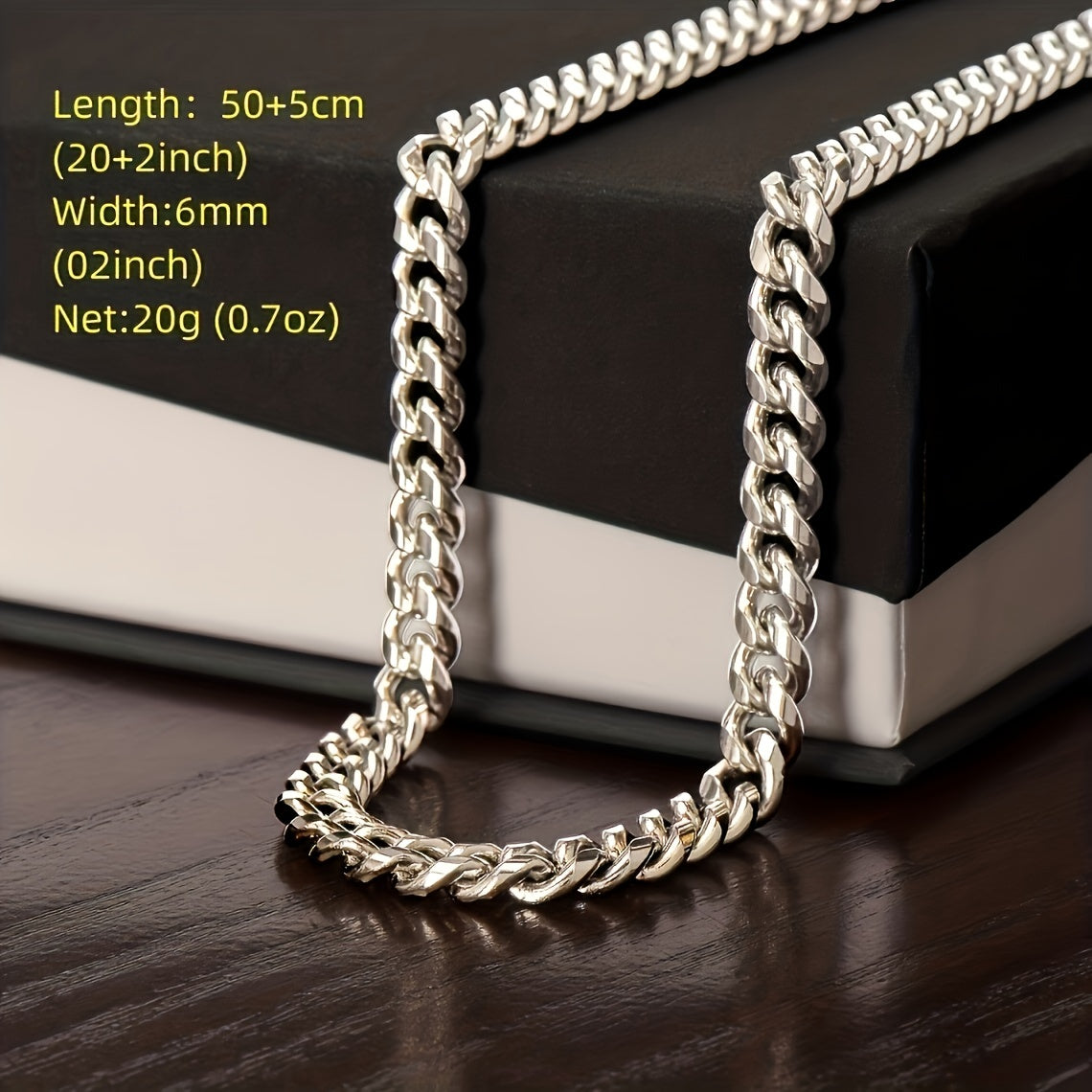 Fashion Cuban Necklace Stainless Steel Pendant Meaningful Gift For Grandson