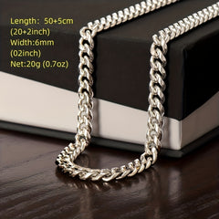 Fashion Cuban Necklace Stainless Steel Pendant Meaningful Gift For Grandson
