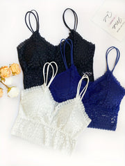 5pcs Floral Lace Bralettes Lightweight Everyday Bra Women's Lingerie