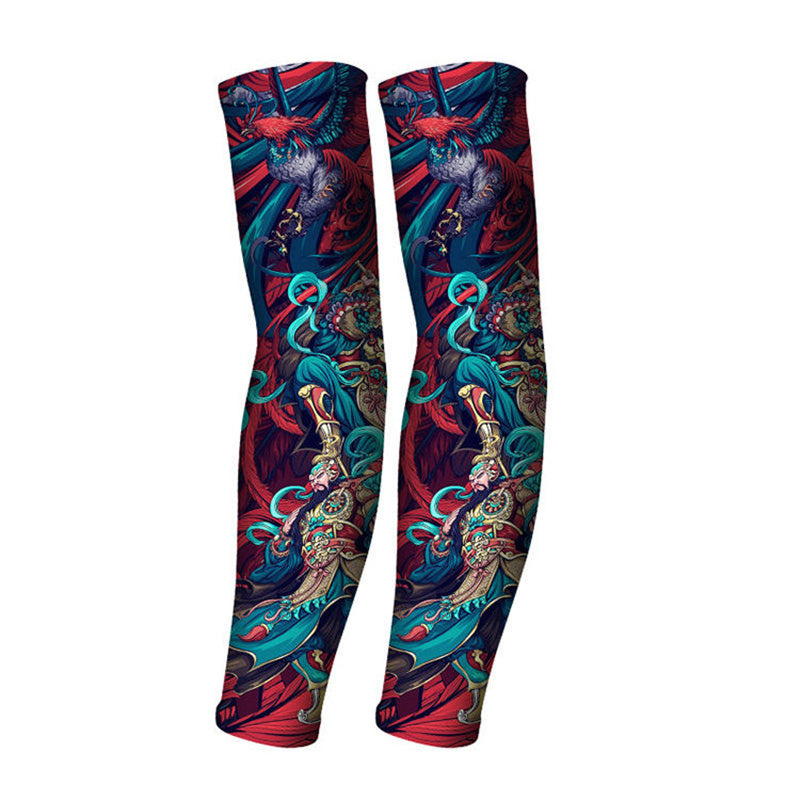 Ice Silk Tattoo Arm Sleeve Seamless Sun Protection for Outdoor Sports