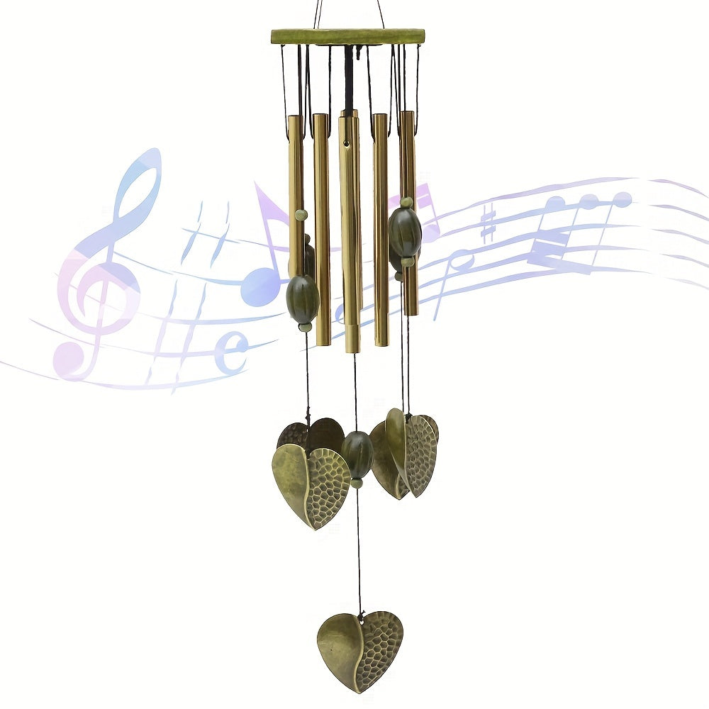 Outdoor Wooden Wind Chimes with 8 Metal Hollow Tuned Tubes