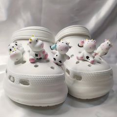 7pcs 3D Cow Mini Bottle Charms For Clogs DIY Shoe Decor