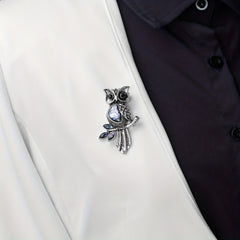 Vintage Owl Shell Enamel Pin Brooch For Men Wedding Bouquets