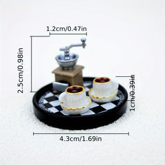 Mini Coffee Machine Set Ornament 1:12 Dollhouse Food Photography Props