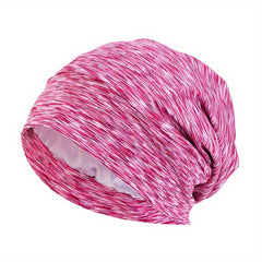 Satin Lined Beanie Cap Mixed Head Wrap Soft Elastic Turban Cap
