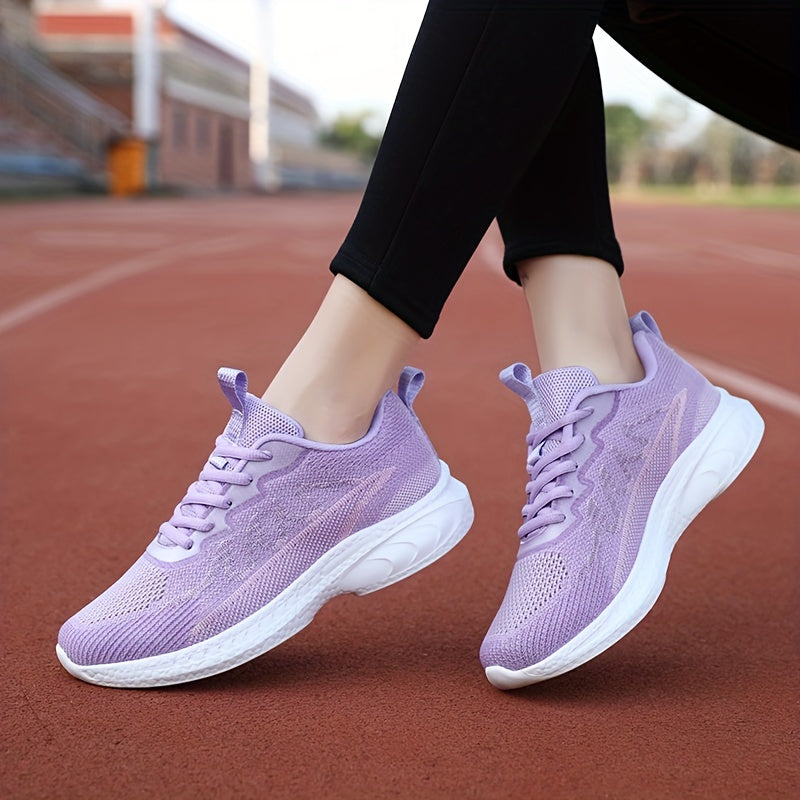 Soft Thick Bottom Shock Absorption Woven Shoes Mesh Breathable Running Shoes